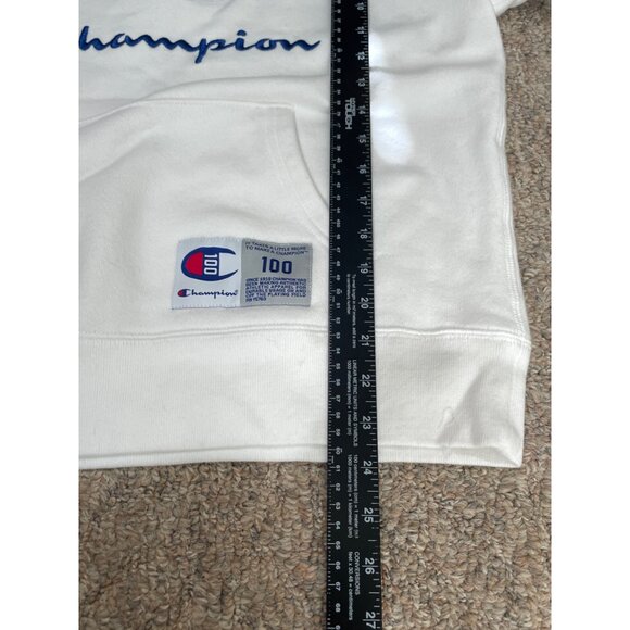 Champion 100 Hoodie Sweatshirt Womens M White Embroidered Century Collection - Picture 8 of 8